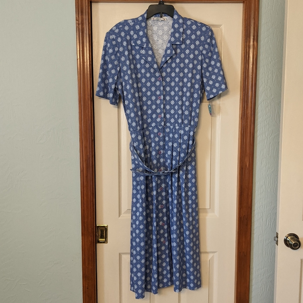 NEW Blue Orvis Shirtwaist Dress Size 16